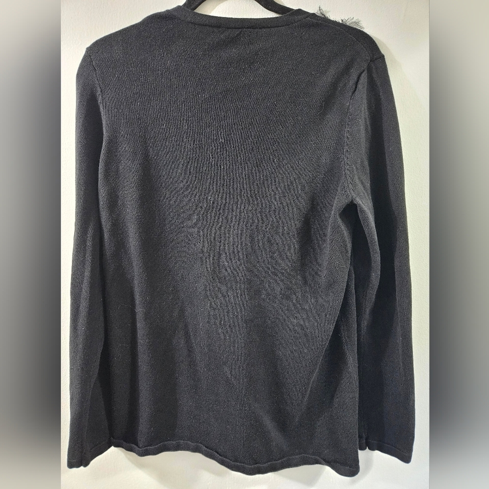 Escapade Black Ruffled Cardigan - Picture 2 of 4